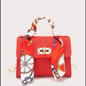 Red Scarf Chain Purse